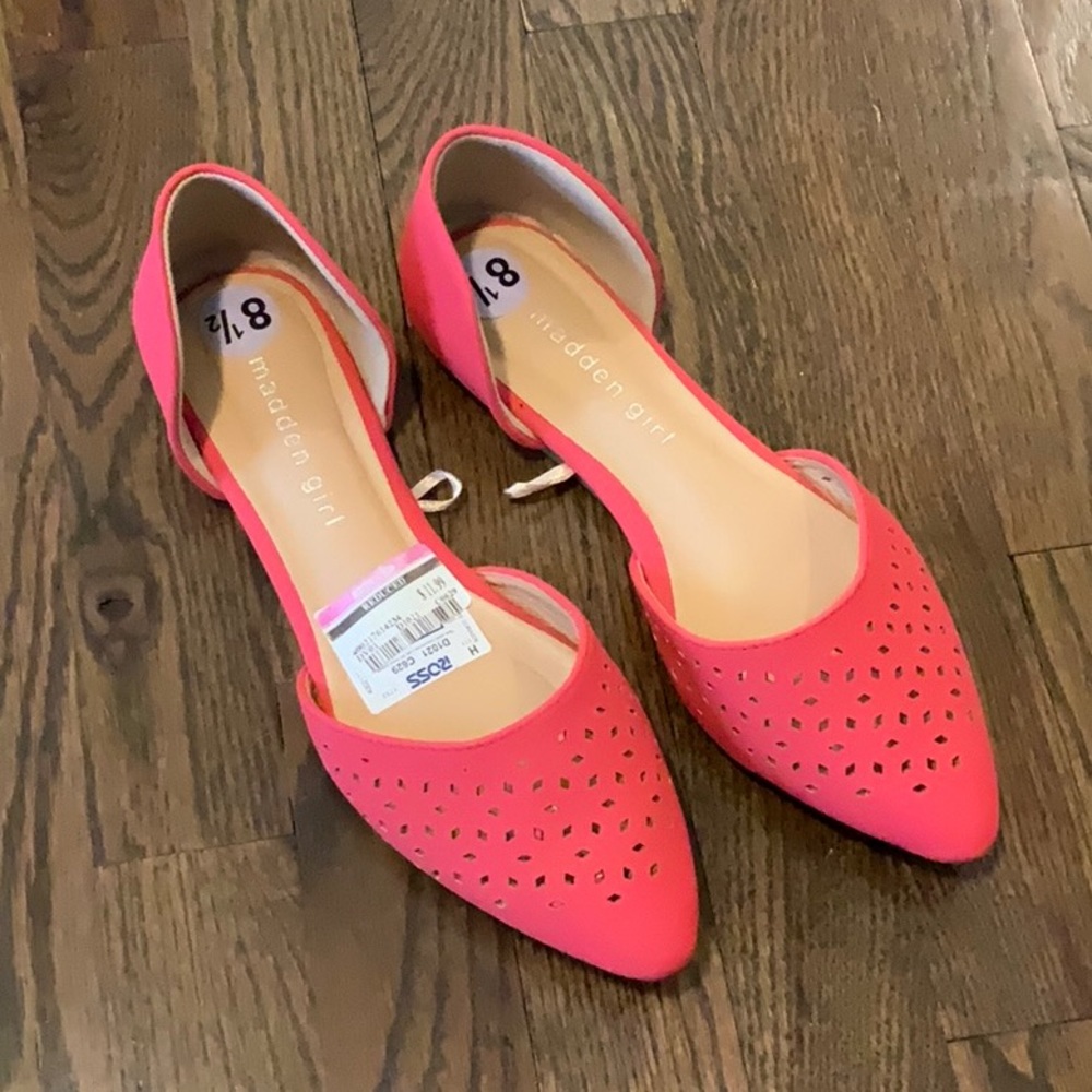 Madden Girl Pink Laser-cut Flats